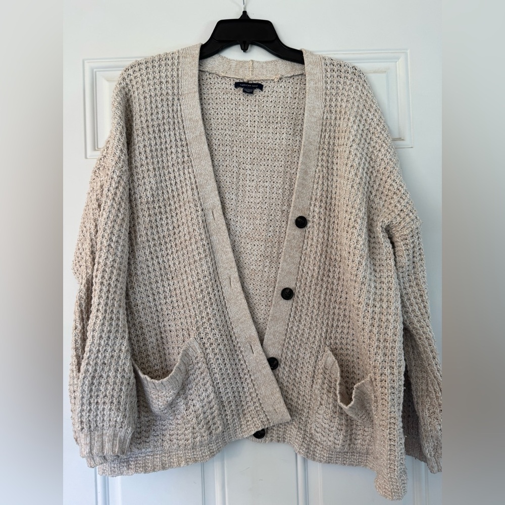 American Eagle Outfitters Cream Knit Cardigan